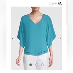 NWT White House Black Market Kimono Blouse in Turquoise size XXS